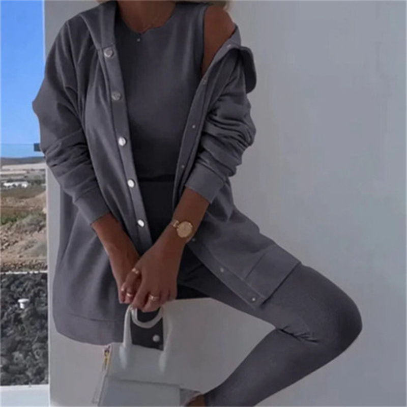 Women's Hooded Sweater Vest & Pants