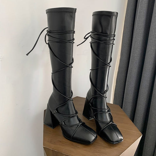 Knee Thick High Heel Boots