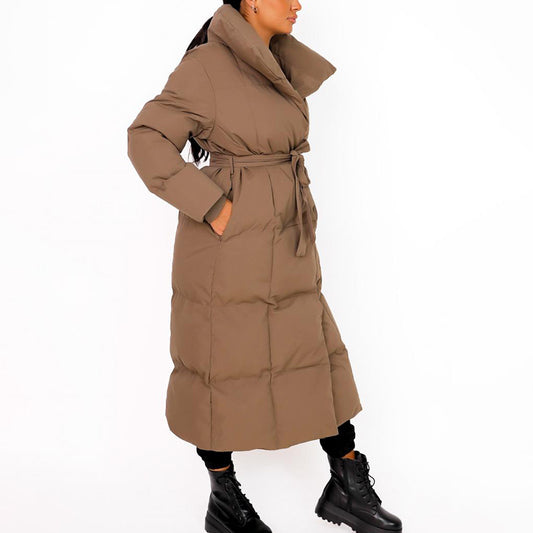 Malina Thick Loose Parkas. Solid Covered Coat