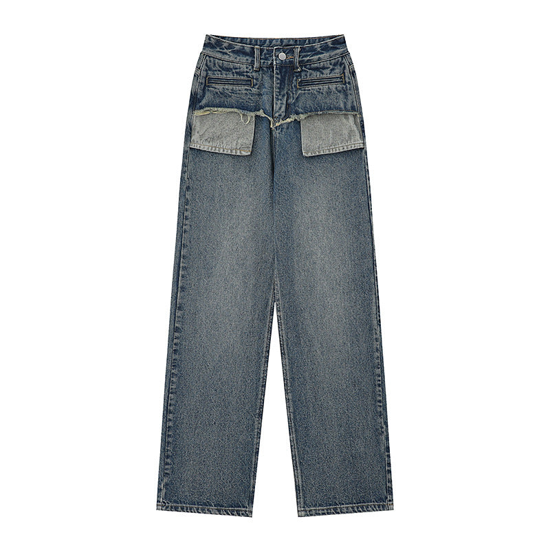 Women's Retro Distressed Straight Leg Jeans