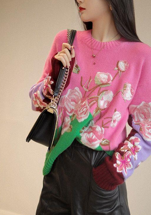 Round Neck Long Sleeve Niche Commute Tops