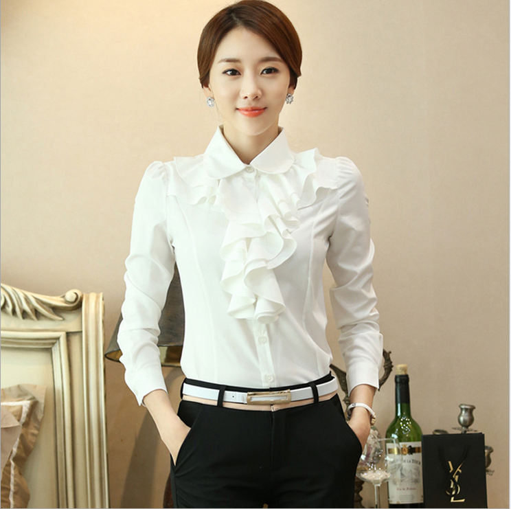 Women's Versatile Chiffon Lace Professional Shirt