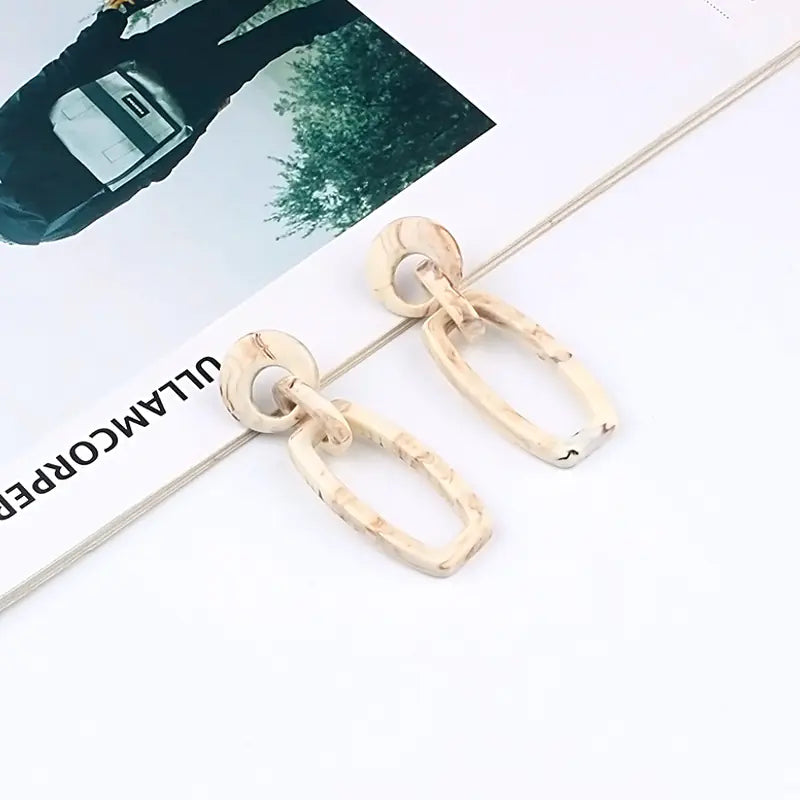 Geometric Acrylic Earrings - Retro Style for Women