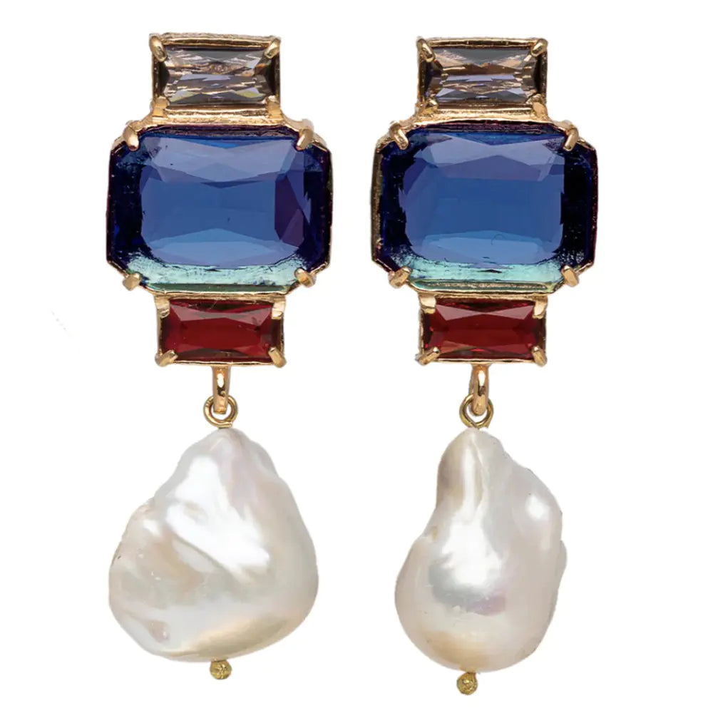 Fashionable Geometric Pearl Tassel Earrings for Women