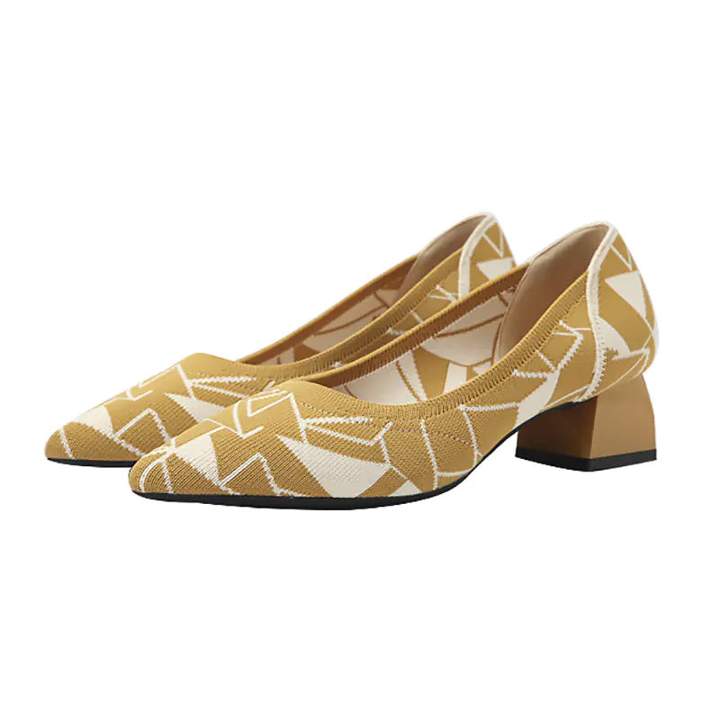 Women's Breathable Woven Pointed High Heels Shoes