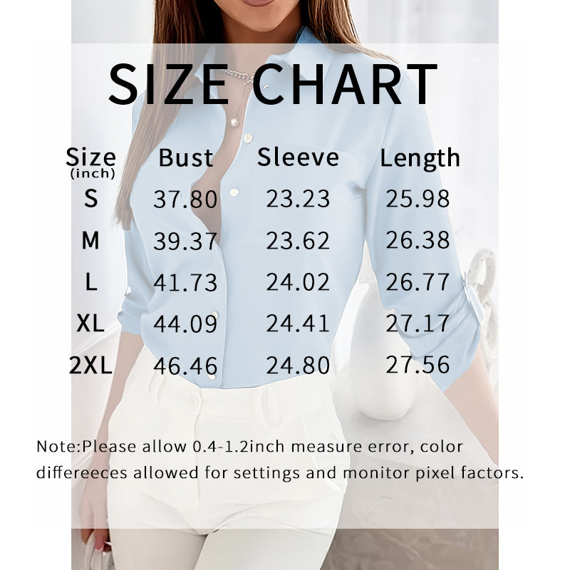 Womens Button Down Shirts V Neck Rolled Up Long Sleeve Tops Elegant Dressy Blouses Business Casual Outfits