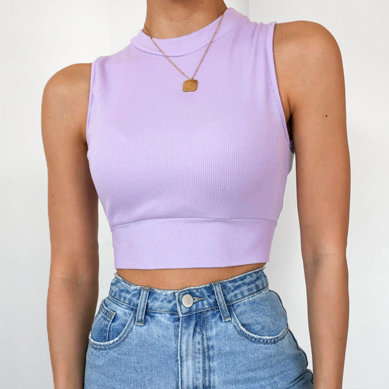 Knit Hollow Short Tank Top - Women's Fashion