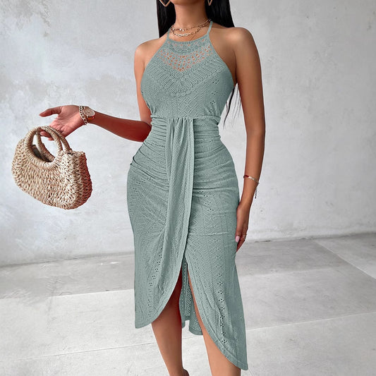 Hip Hop Style Street Hipster Skirt, Halter Sleeveless Asymmetric Skirt for women