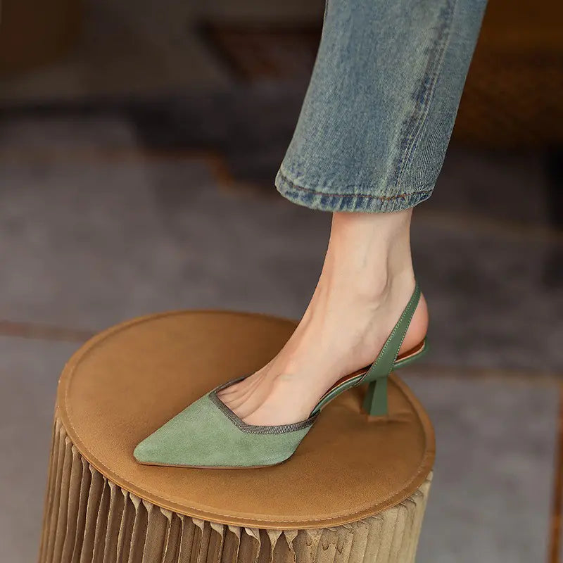 Vintage Pointed Toe Heels for Women Summer