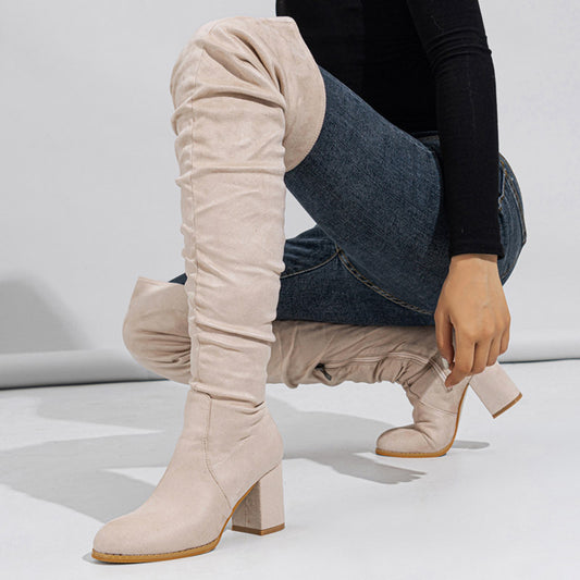 Women's High-heeled Elastic Long Boots. Over The Knee Boots