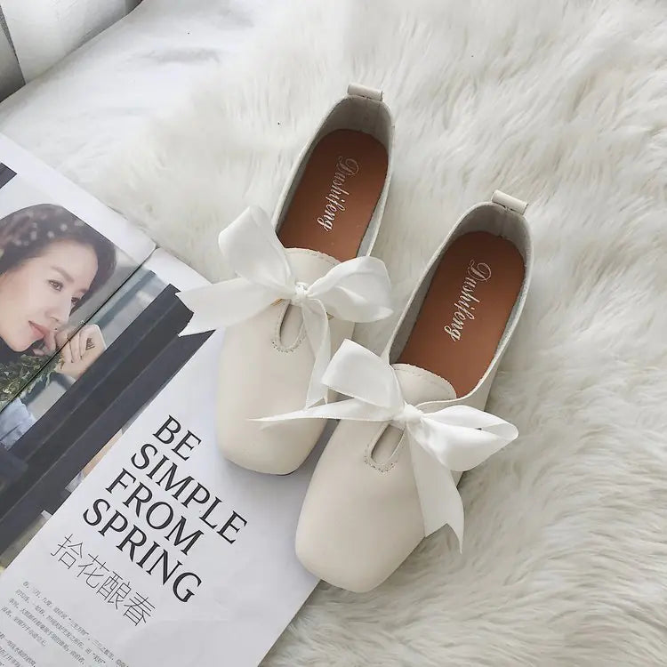 Autumn Women's Flats with Bow, Korean Style Slip-On