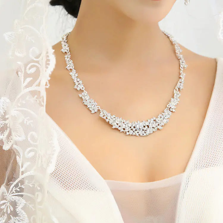 Bridal Jewelry Set with Necklace and Earrings