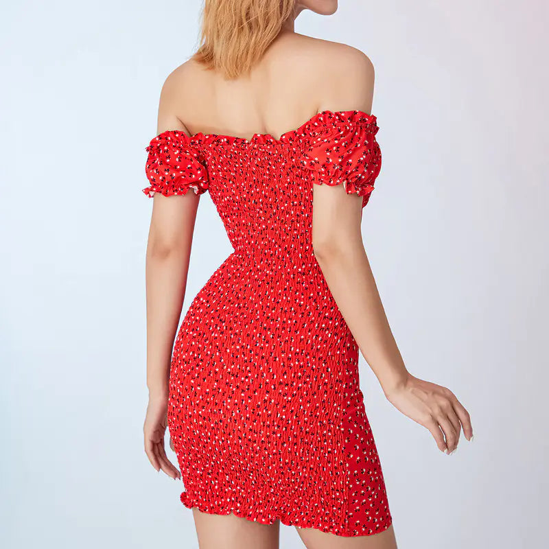 WPNAKS Women's Floral Off-Shoulder Mini Dress 2024