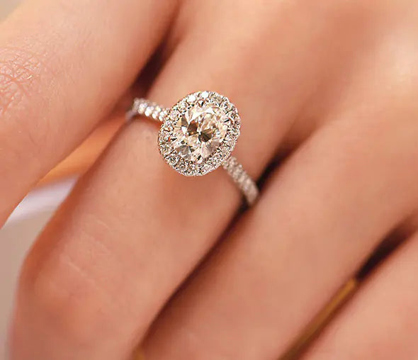 Oval Zircon Ring for Women - Stylish Pink White Jewelry