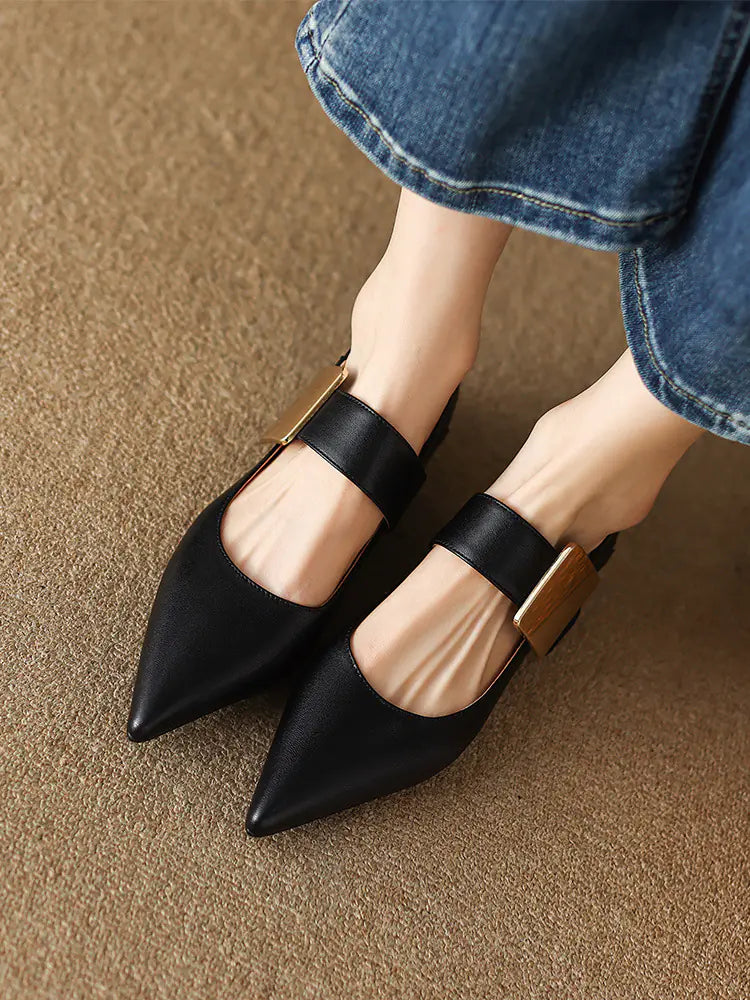 Retro Brown Mary Jane Flats for Women - Spring/Fall