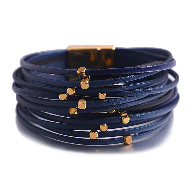 Vintage Beads Soft Leather Women's Bracelet