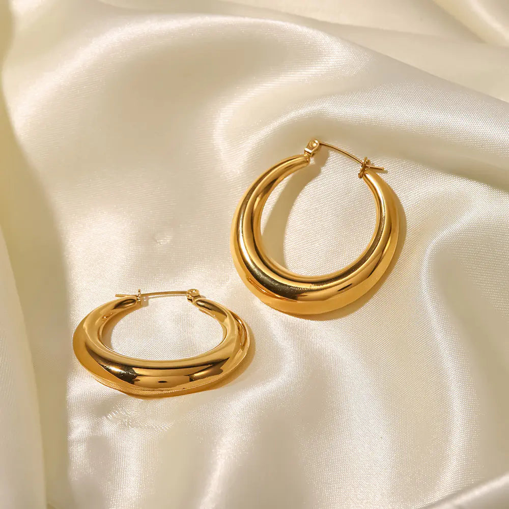 Stylish Stainless Steel Hoop Earrings for Women
