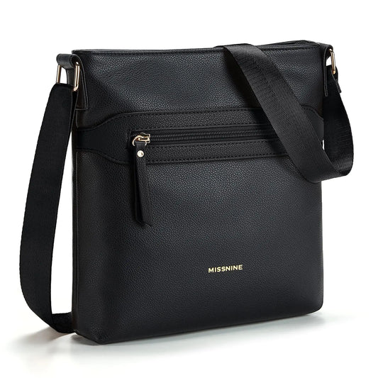 Multi Pocket Soft Leather Crossbody Purses. Medium Shoulder Handbags with Adjustable Strap