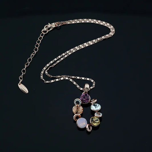 Colorful Crystal Necklace and Earrings Set for Brides