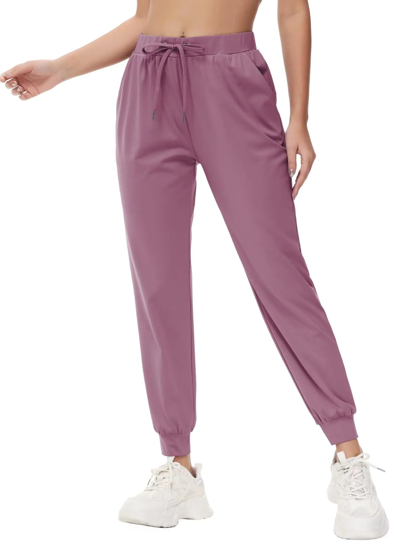 Womens Joggers Pants. Running Sweatpants with Pockets, Drawstring Athletic Tapered Pants for Lounge