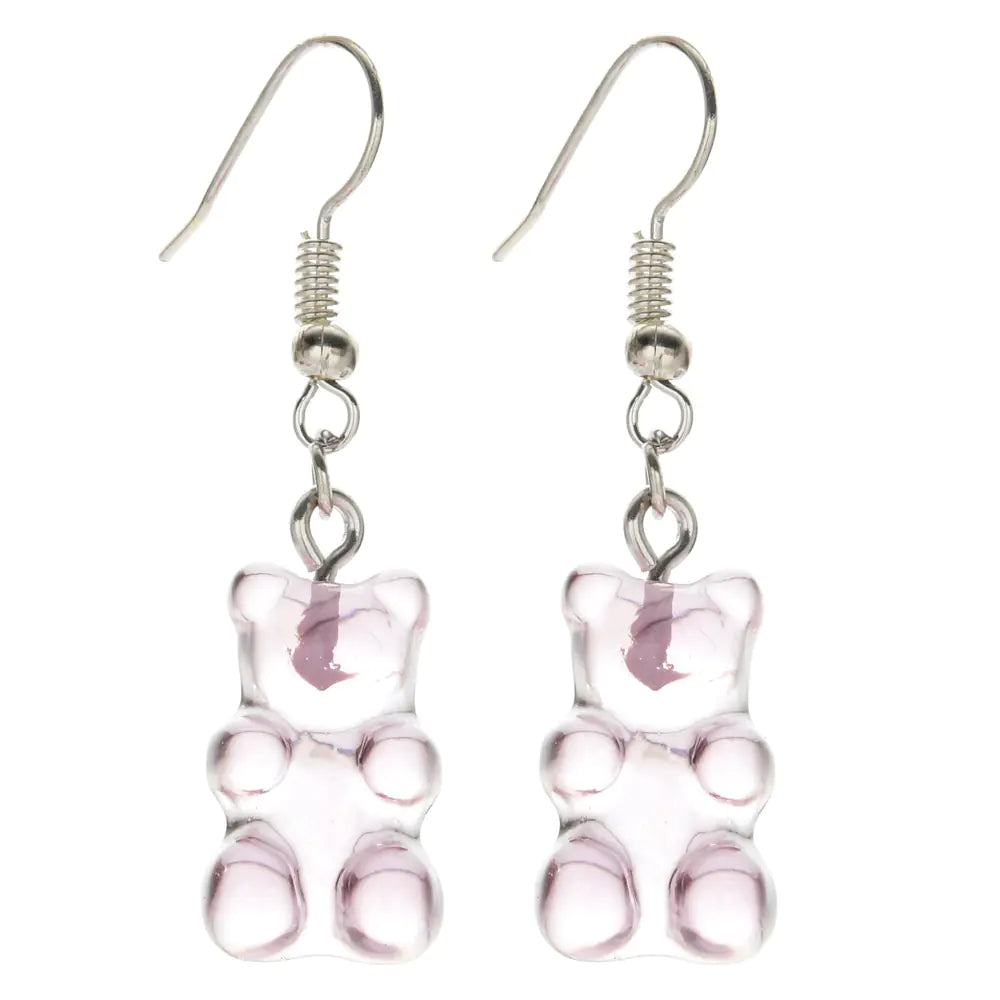 Colorful Resin Cartoon Bear Earrings for Women