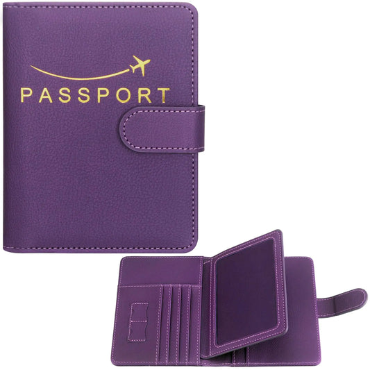 Passport Holder Pu Leather Travel Passport Wallet. RFID Waterproof Passport Cover Wallets, Vacation Family Travel Essentials