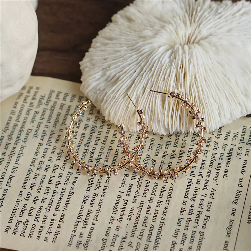 Rhinestone Wrapped Big Earrings for Women