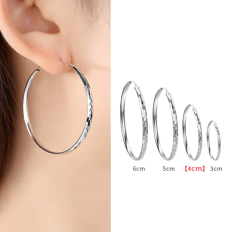925 Silver Hoop Earrings for Women - Trendy Design