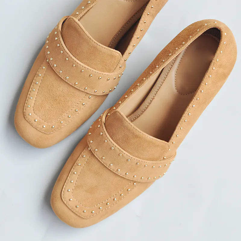 Fall New Suede Color Block Chunky Heels for Women