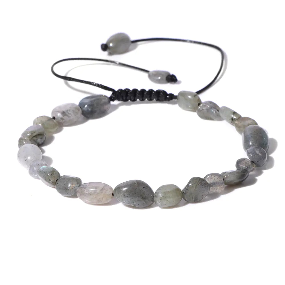 Natural Stone Irregular Beads Woven Bracelet