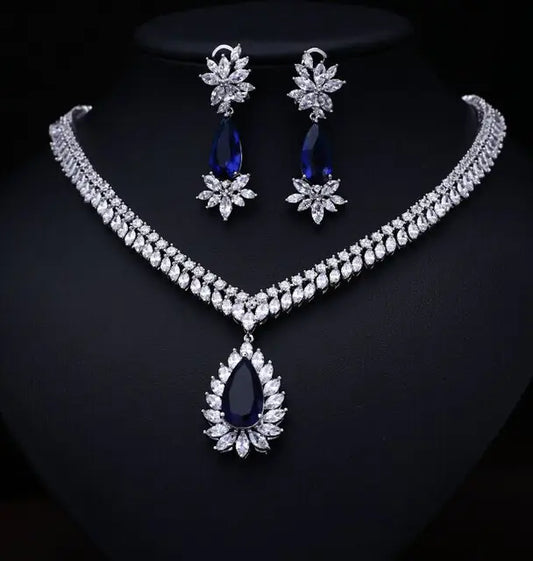Bridal Necklace Set with AAA Zircon Earrings