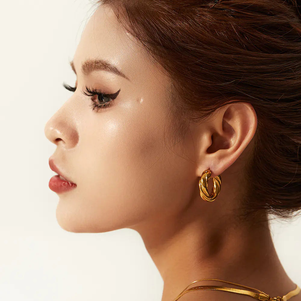 Stylish Stainless Steel Hoop Earrings for Women