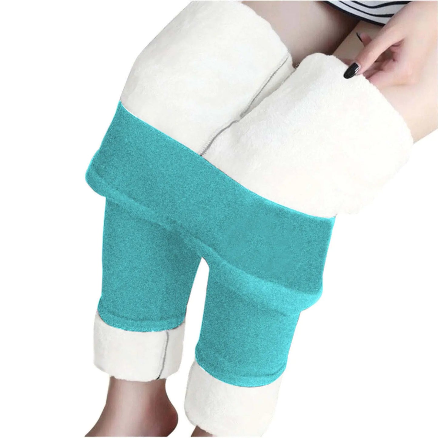 Sherpa Fleece Lined Leggings for Women. Soft Warm Thermal Workout High Waist Pants, Velvet Yoga Tights