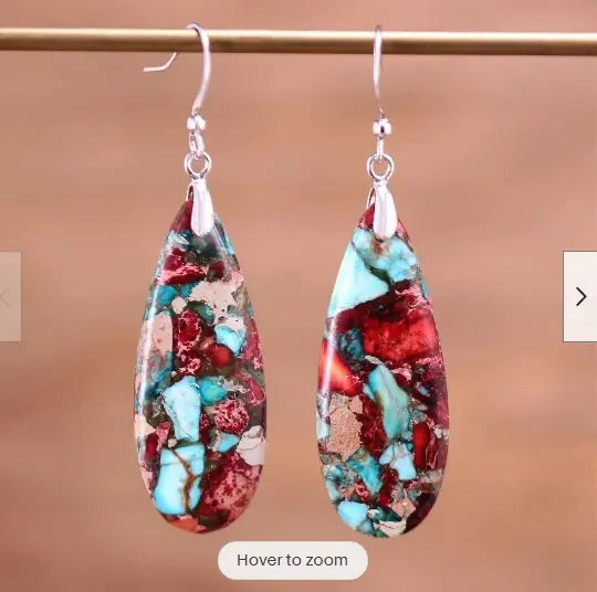 Colorful Teardrop Pendant Earrings for Women