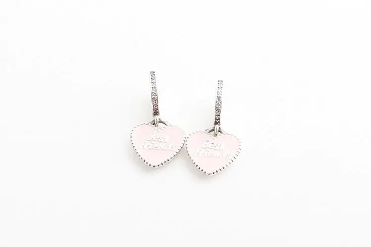 Cute Pink Heart Charm Bracelet and Necklace Set