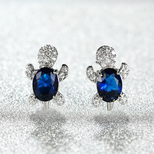 Creative Turtle Zircon Earrings for Women (Animal Design)