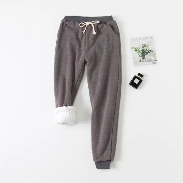 Winter Thickened Lamb Fleece Jogger Pants for Women