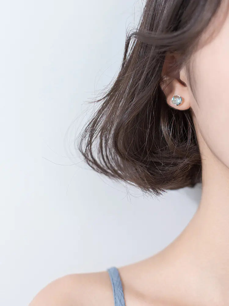 Gradient Blue Sky Earrings for Women S925 Silver