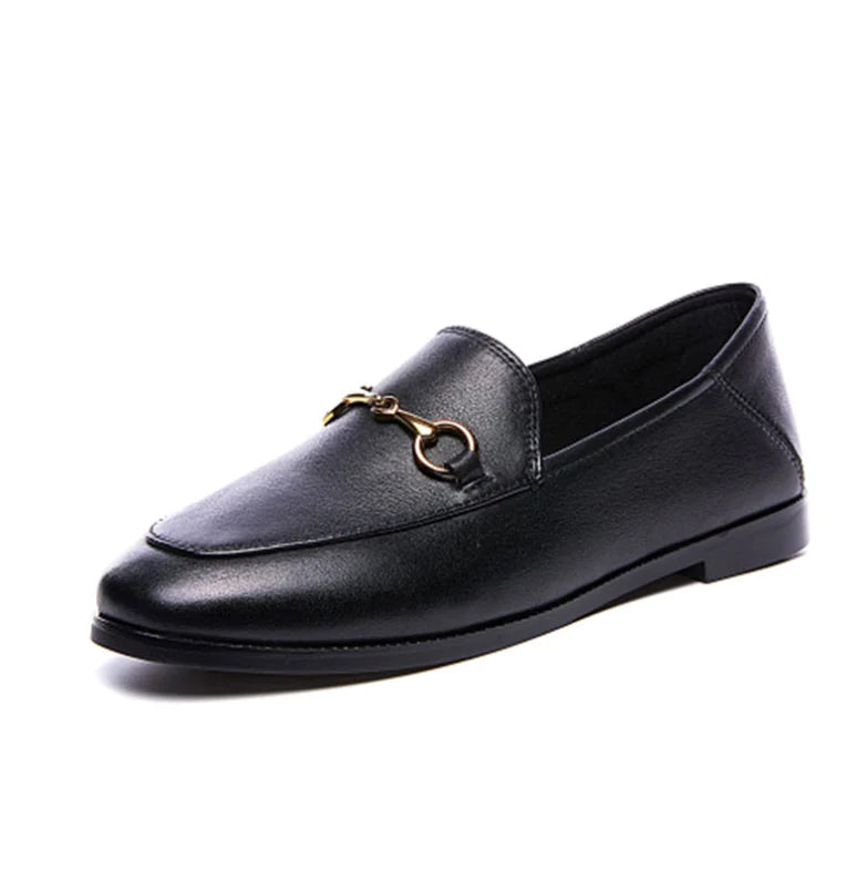 Women's Loafers, British Flat Shoes with Horsebit Detail
