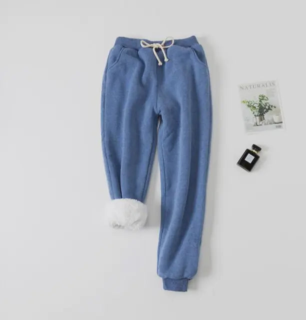 Winter Thickened Lamb Fleece Jogger Pants for Women