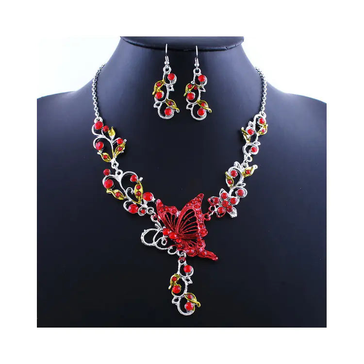 Butterfly Love Necklace Jewelry Set
