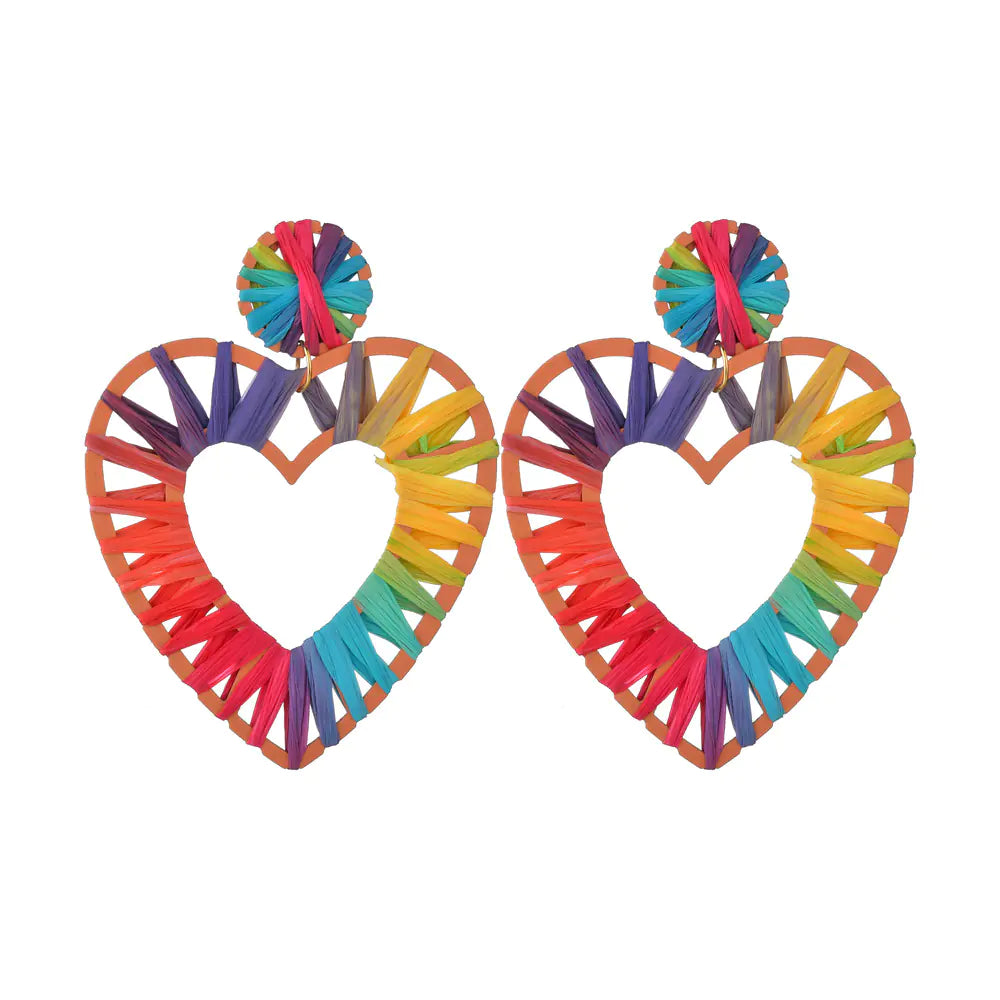 Campfire Party Heart-Shaped Hollow Earrings