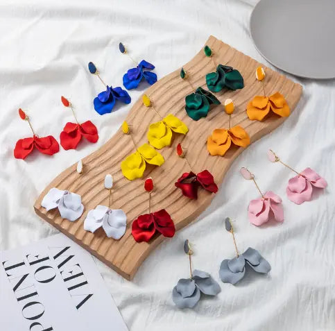 925 Silver Colorful Enamel Flower Earrings for Women