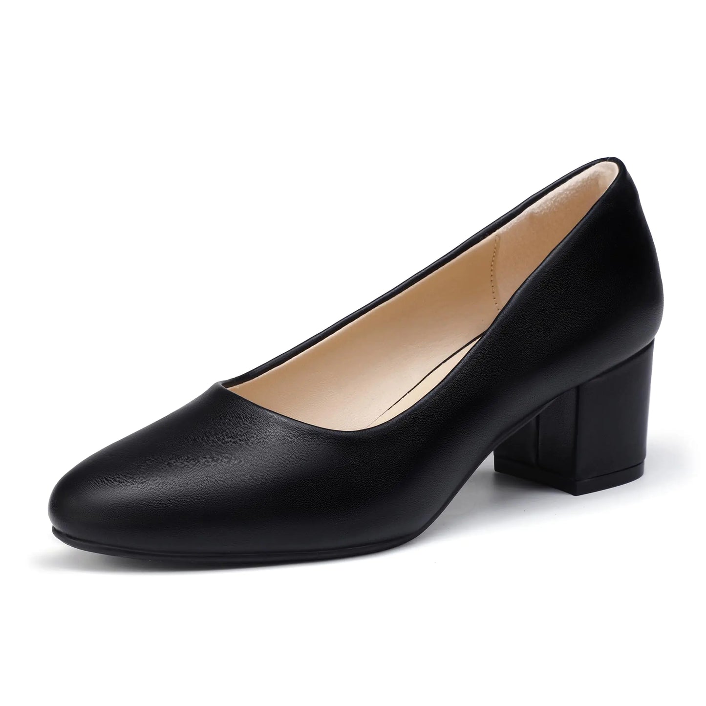 Low Chunky Block Closed Toe Heels. Comfortable Thick Shoes, Work Prom Office Formal Classic Round Toe pumps