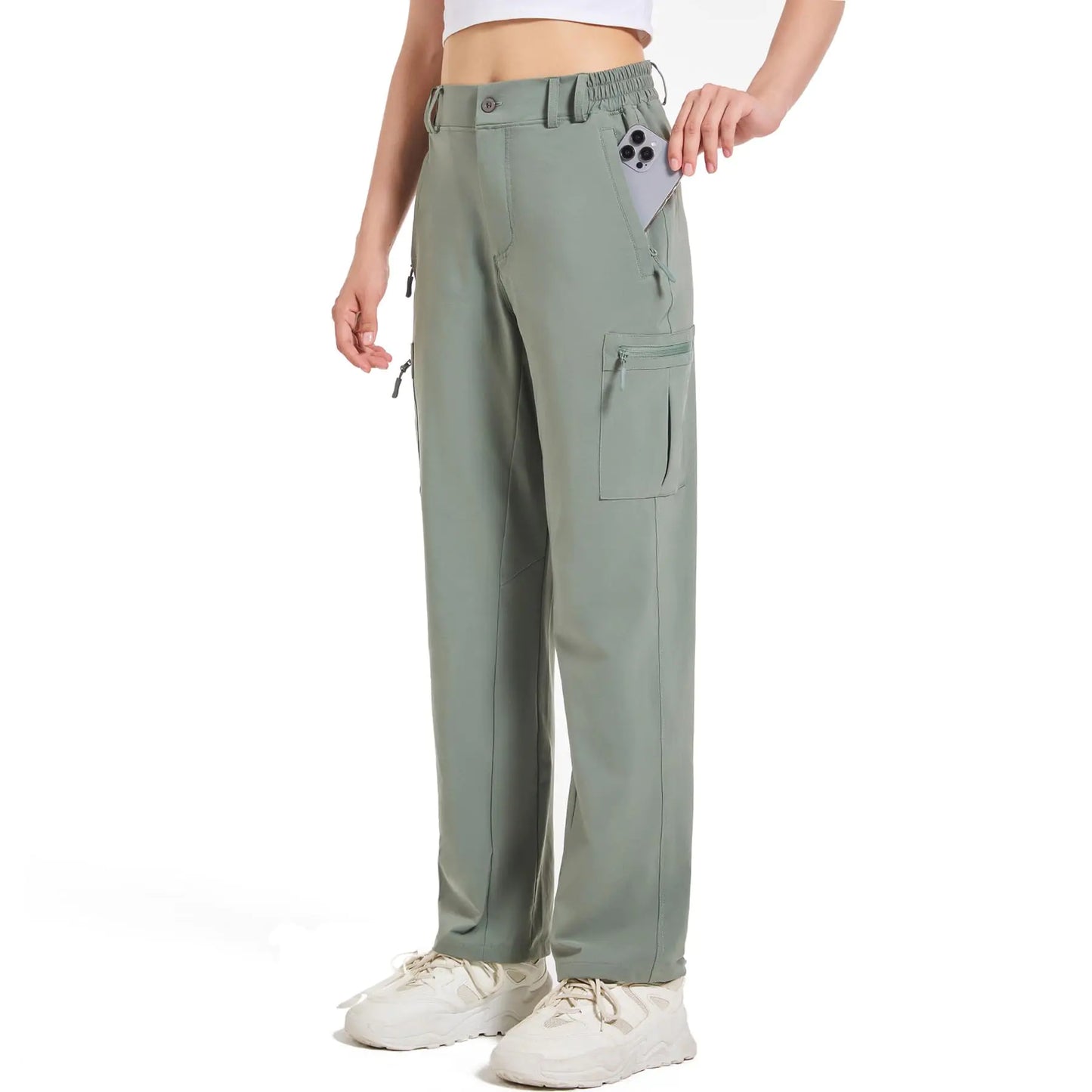 Cargo Hiking Pants. Women Travel Waterproof 4 Pockets Stretchy pants, Quick Dry Lightweight