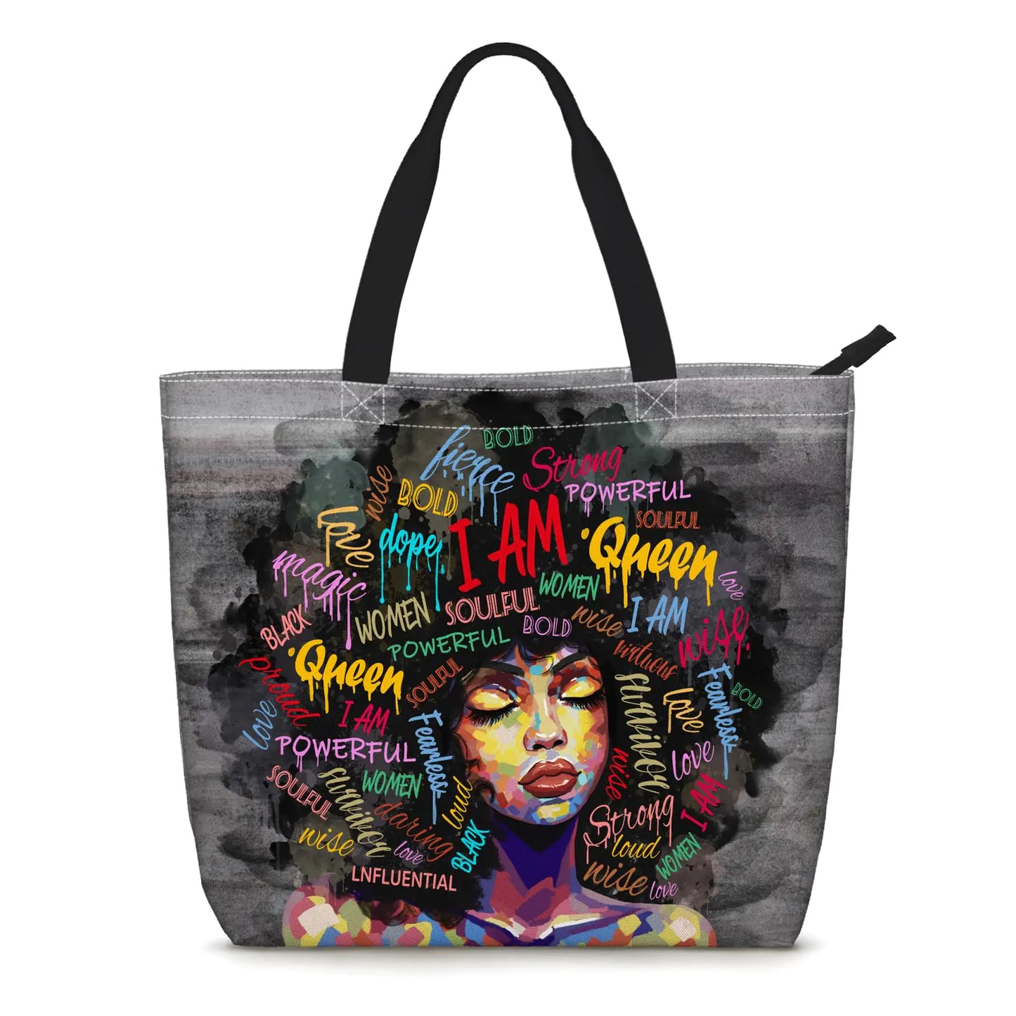 African American Tote Bags for Women. Black Girl Magic Shoulder bags For Work Gym Shopping Beach