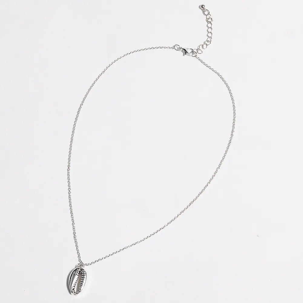 Shell Necklace Set with Gold Shell Earrings for Women