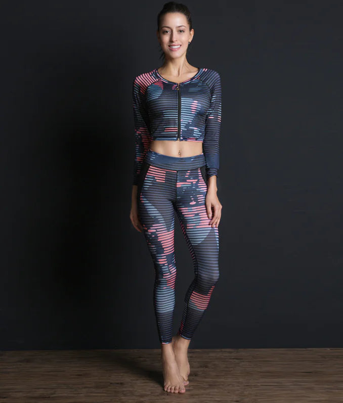 4-Piece Printed Yoga Outfit Set for Women