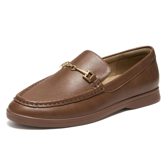 Leather Penny Loafers. Comfortable Flat Shoes for Women, Casual Dressy Business Work Driving shoes