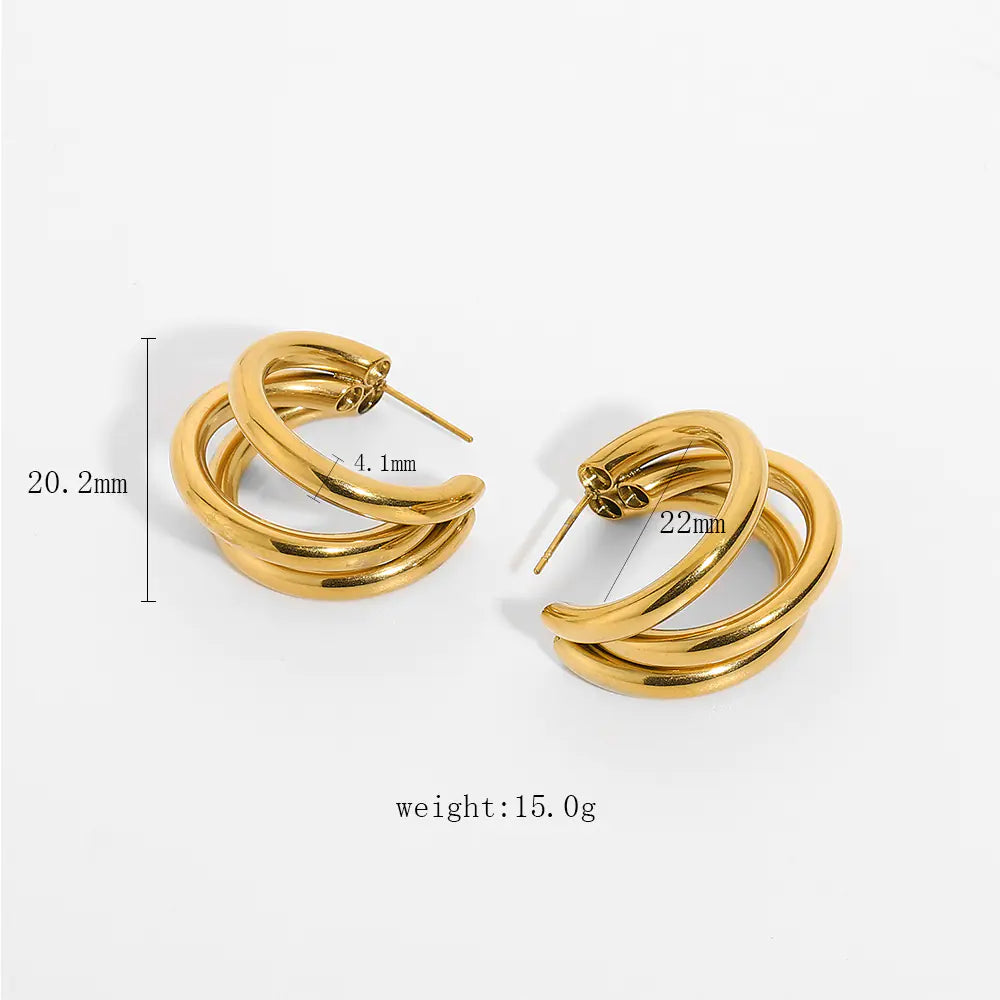 Stylish Stainless Steel Hoop Earrings for Women